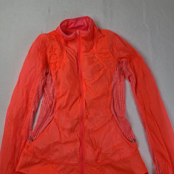 Lululemon Women's Neon Pink Nothing To Hide Mesh Run Performance Jacket Size 4 - Picture 2 of 7